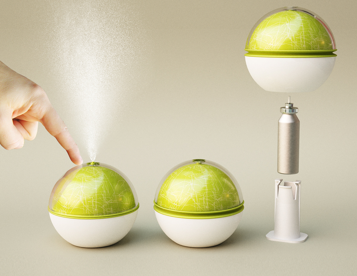 air-freshener Fragrance scent diffuser aerosol smell good product design  design industrial design 