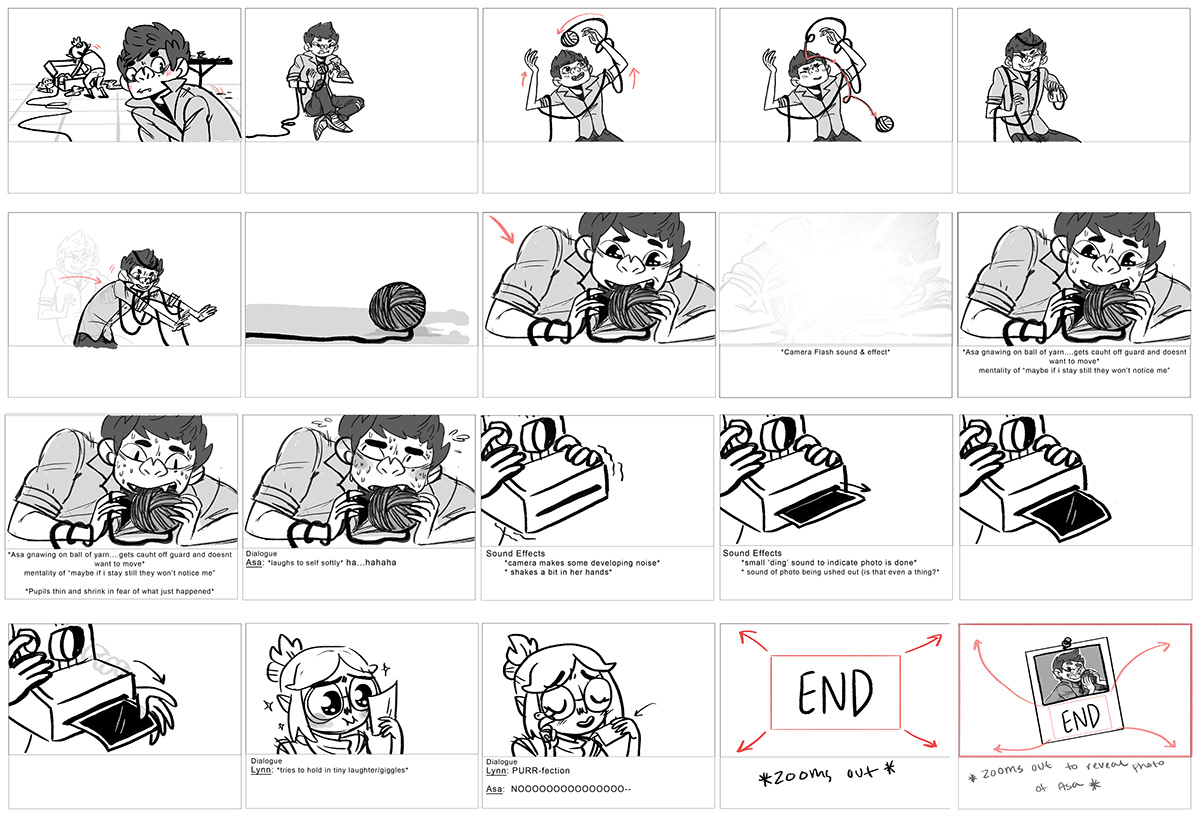 pre-production animatic Storyboards camp cryptids pitch packet