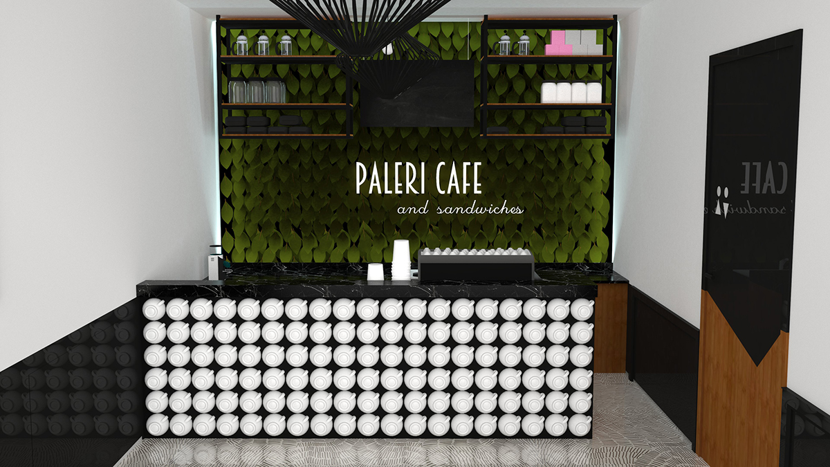 paleri cafe caffee caffe design White Interior