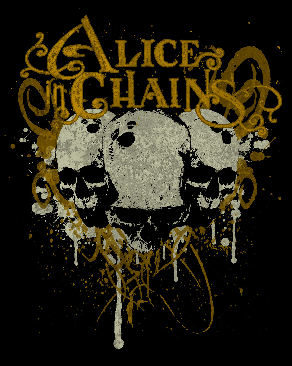 alice in chains t-shirt skull