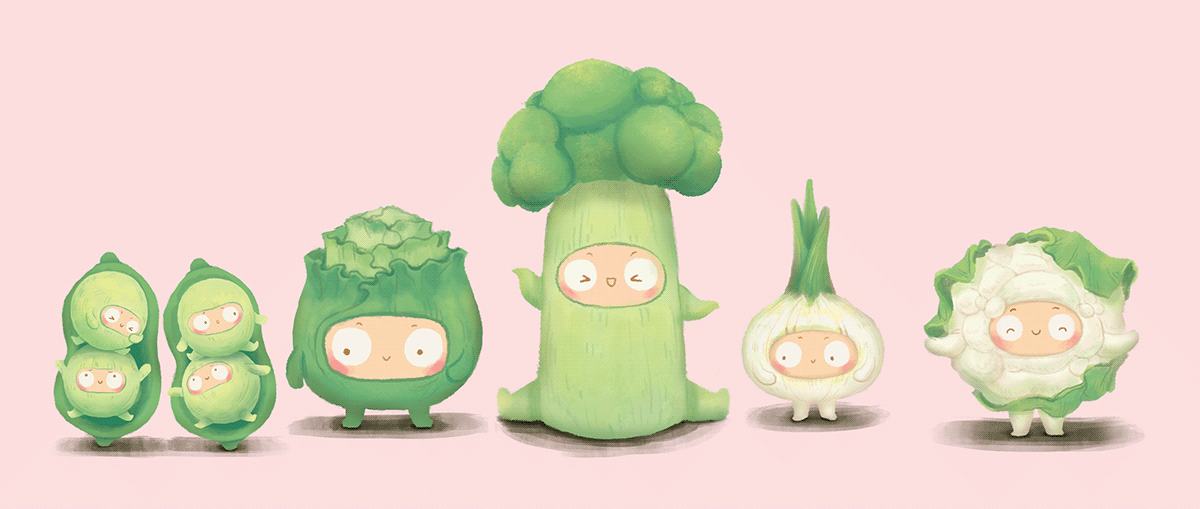 ILLUSTRATION  vegetable illustration Plant Illustration art toy illustration