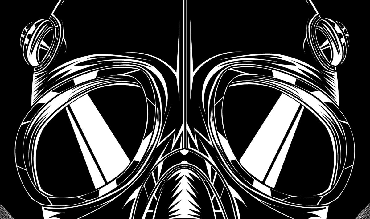 Illustrator gas mask vektor image  death apocalypse black and white  abduzeedo 
