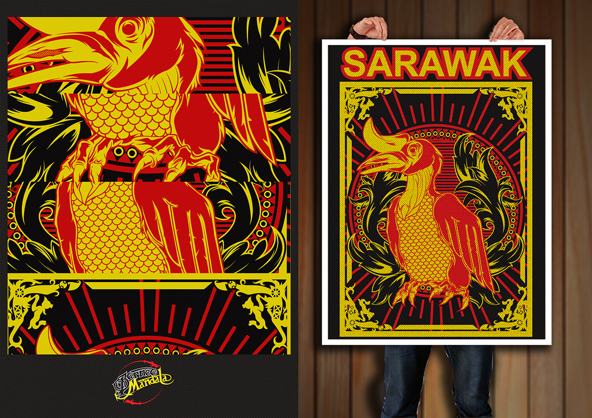 Borneo Mandala t-shirt product sarawak