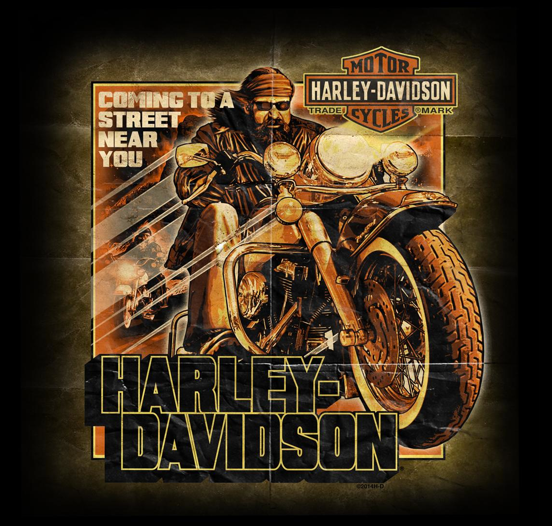 Harley-Davidson motorcycles apparel Apparel Design vintage poster 60's 70's