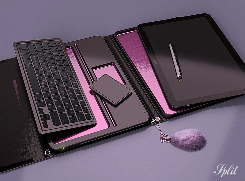 Laptop tablet mobile futuristic Smart woman designersbag