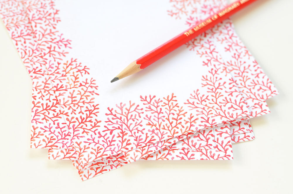 watercolor inspiration branches delicate paper product stationary notepaper red