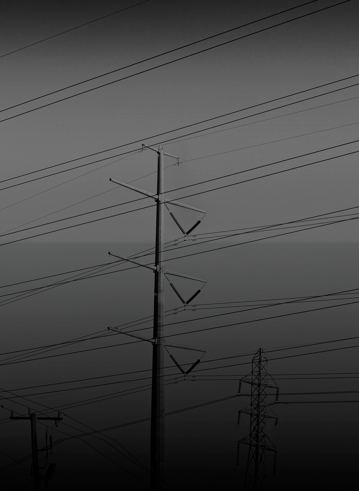 gradient photoshop modern geometry Wires lines Lineage flow Layout design hues magical realism contemporary city Street SKY electricity wire aesthetics thirds rule birds Nature life environment