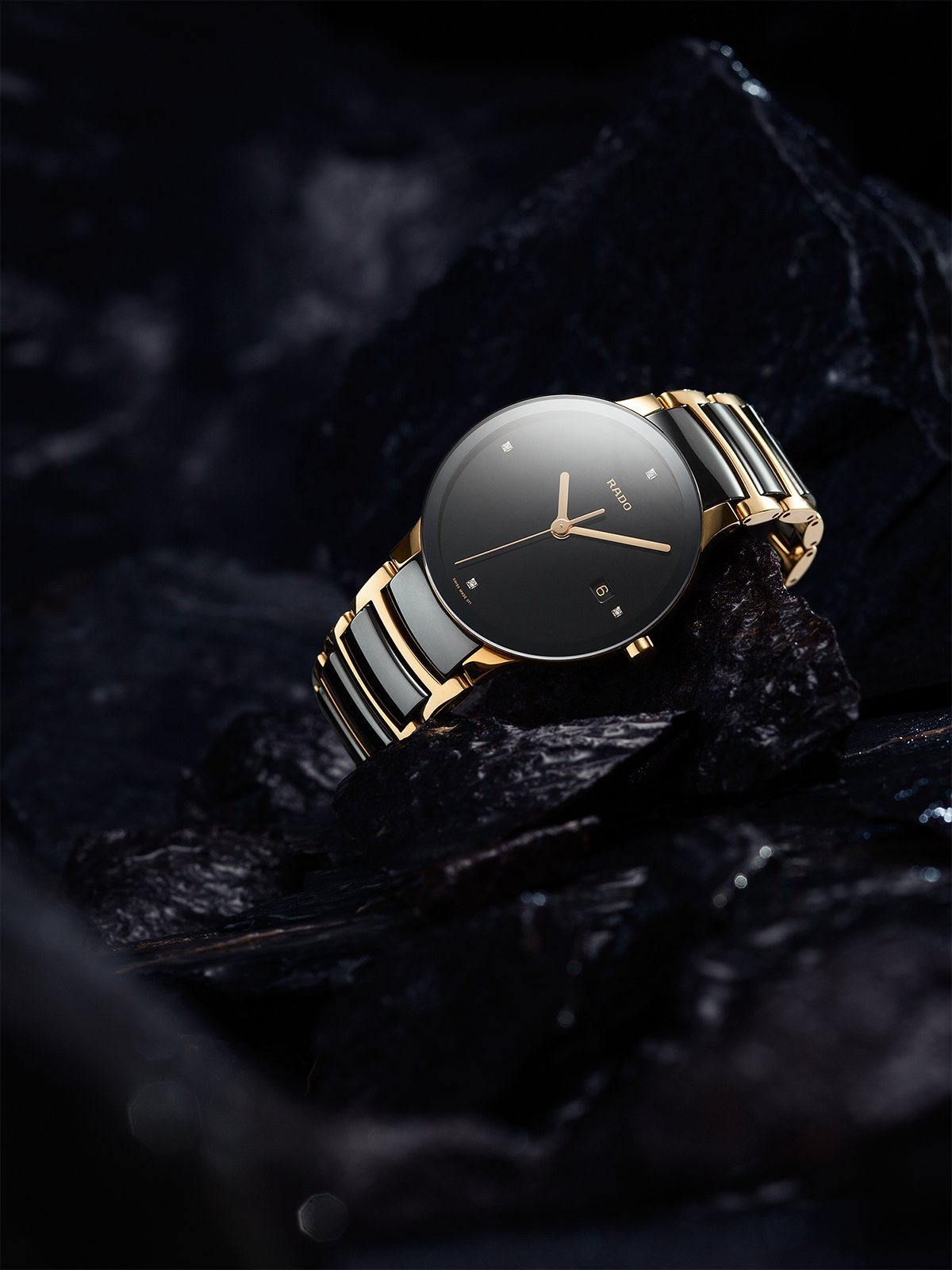 watch RADO product Watches automatic diamond  gold black glossy wristwatch