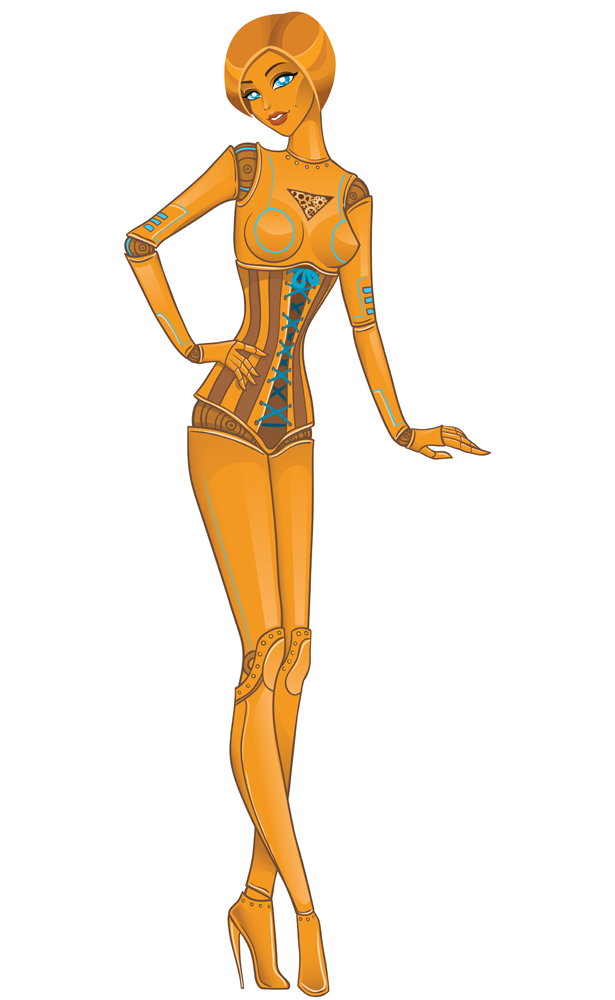 paper doll STEAMPUNK outfit Vector Illustration
