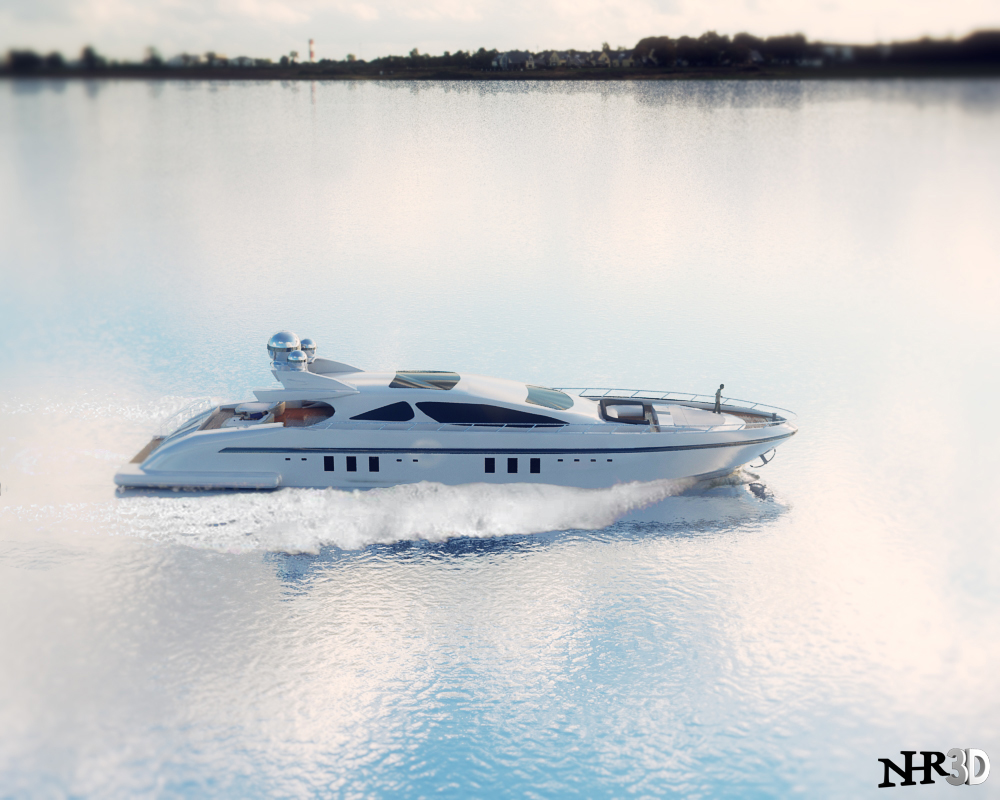 yacht 3ds max Render vray sea HDRI design Mechanic