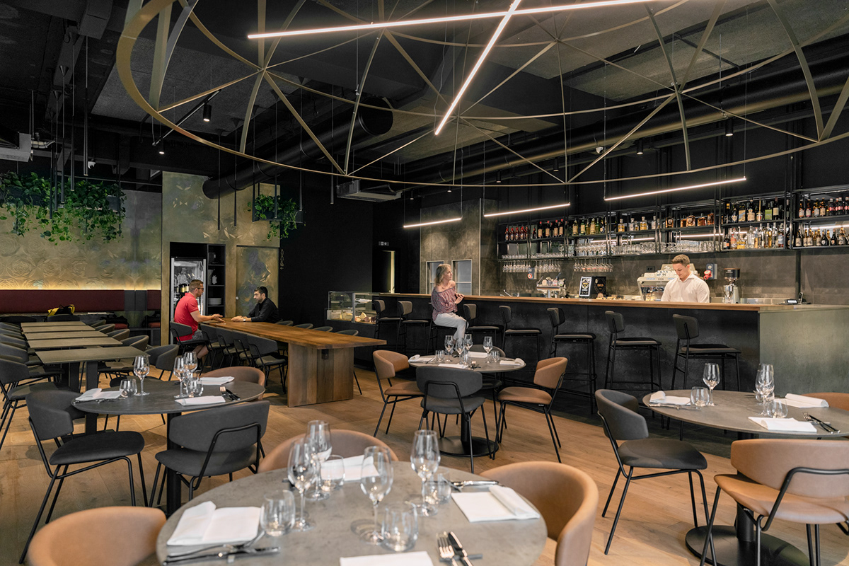 restaurant Turin Food  wine Interior design architecture dome wall parametric