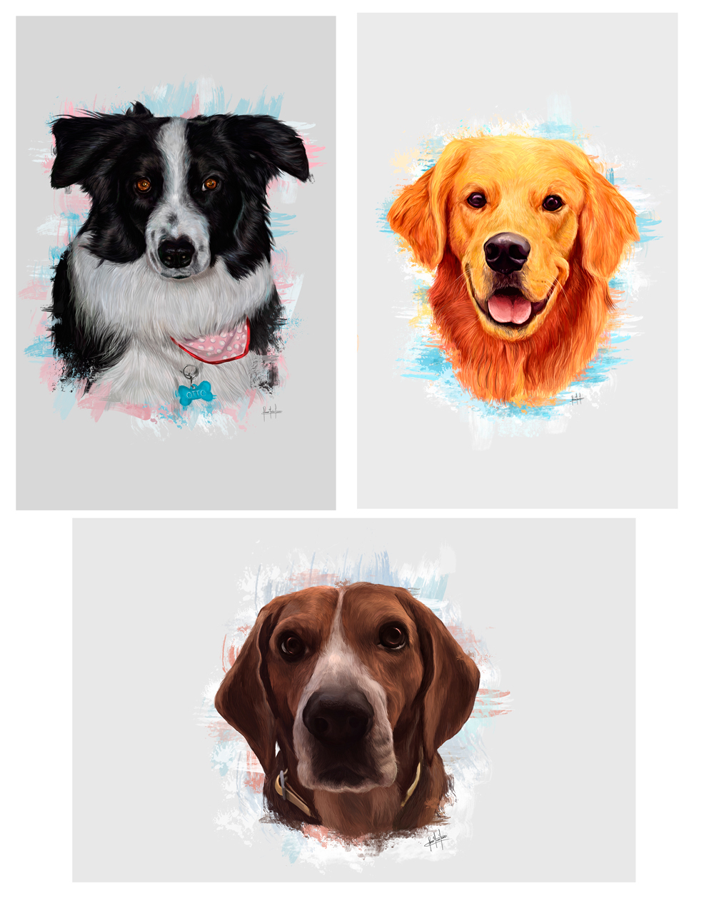 dog perros perro animal Pet Mascota portrait photoshop digital paint wacom draw