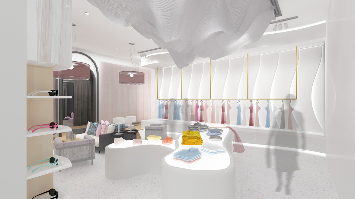3D Rendering commercial design interior design  Retail design Viktor&Rolf