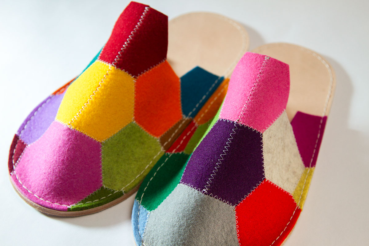 felt wool soft goods slippers Sandals shoe shoemaking sewing leather