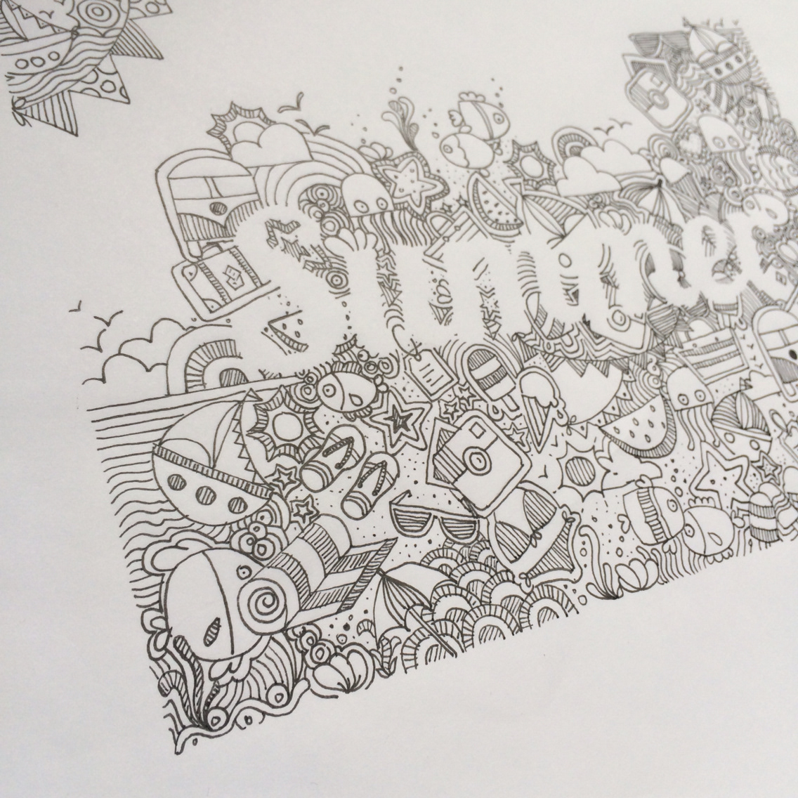 zentangle summer handdrawing doodle