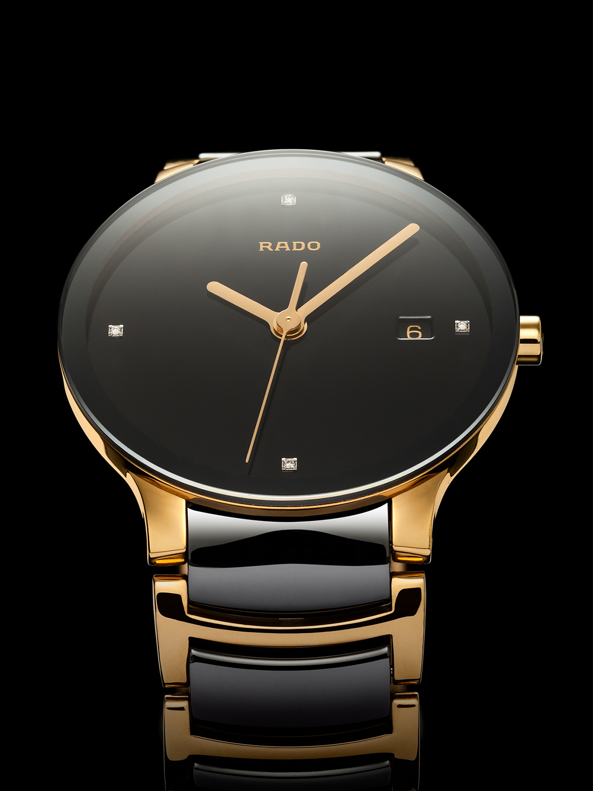 watch RADO product Watches automatic diamond  gold black glossy wristwatch