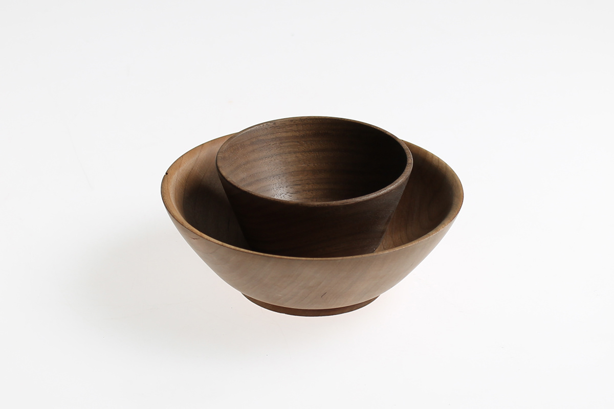 lathe wood cherry walnut turned grain bowls serving homegood housewares risd