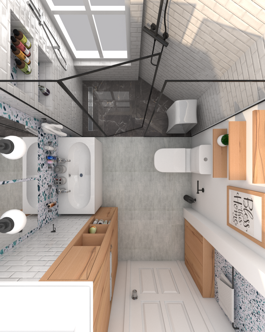 3dvisualization architecture bathroom bathroomdesign interiordesign Render terrazzotile