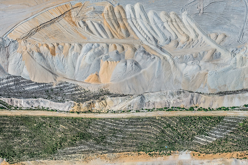 Adobe Portfolio Aerial views Luftaufnahme aerials Mining coal Digger structure impact ressources abstract stone