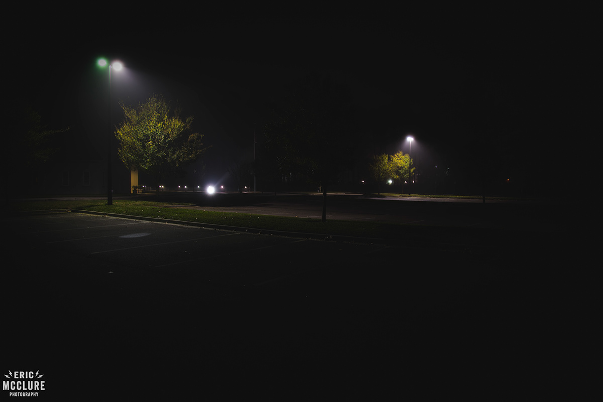 landscapes night photography fog street lights