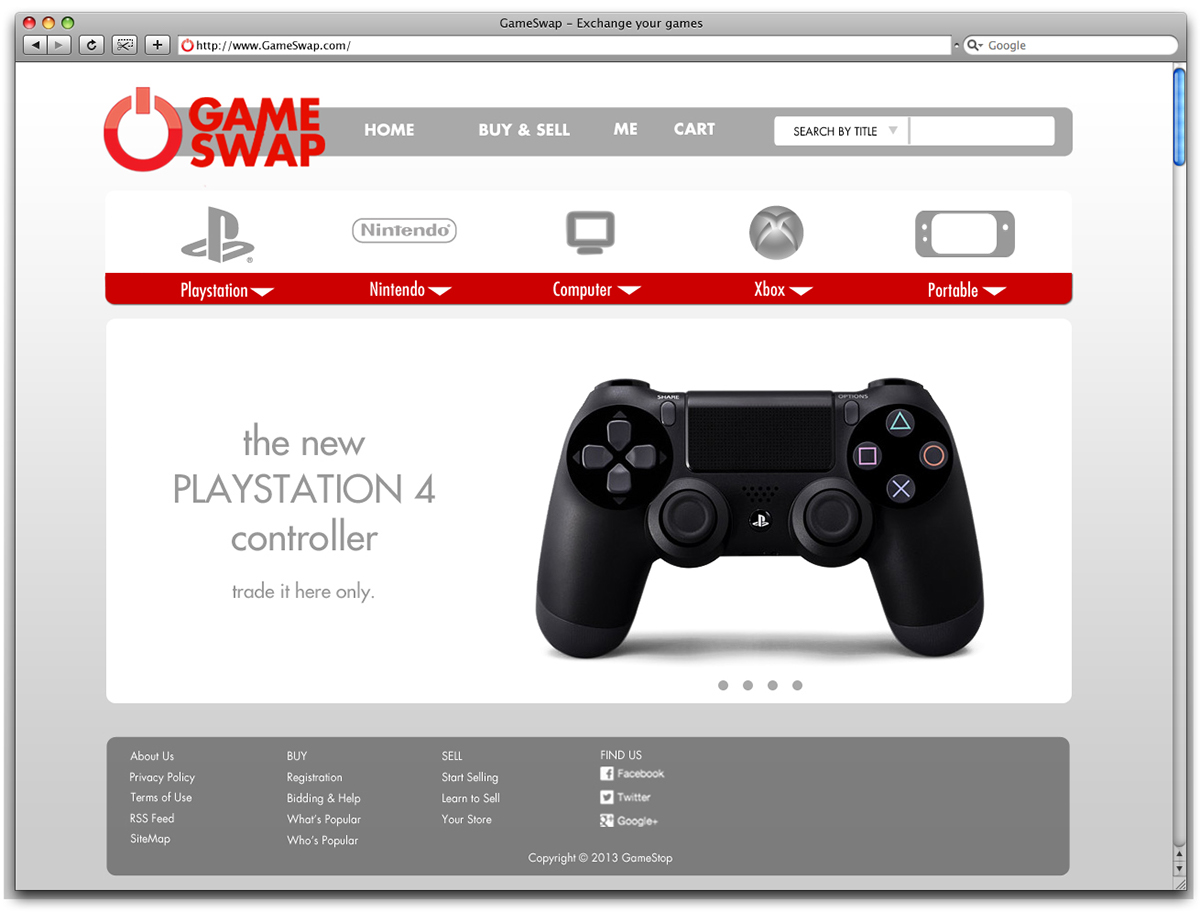 Student work Student design Website anderson university game GameStop eBay Swap gameswap Gamers Gaming Amazon