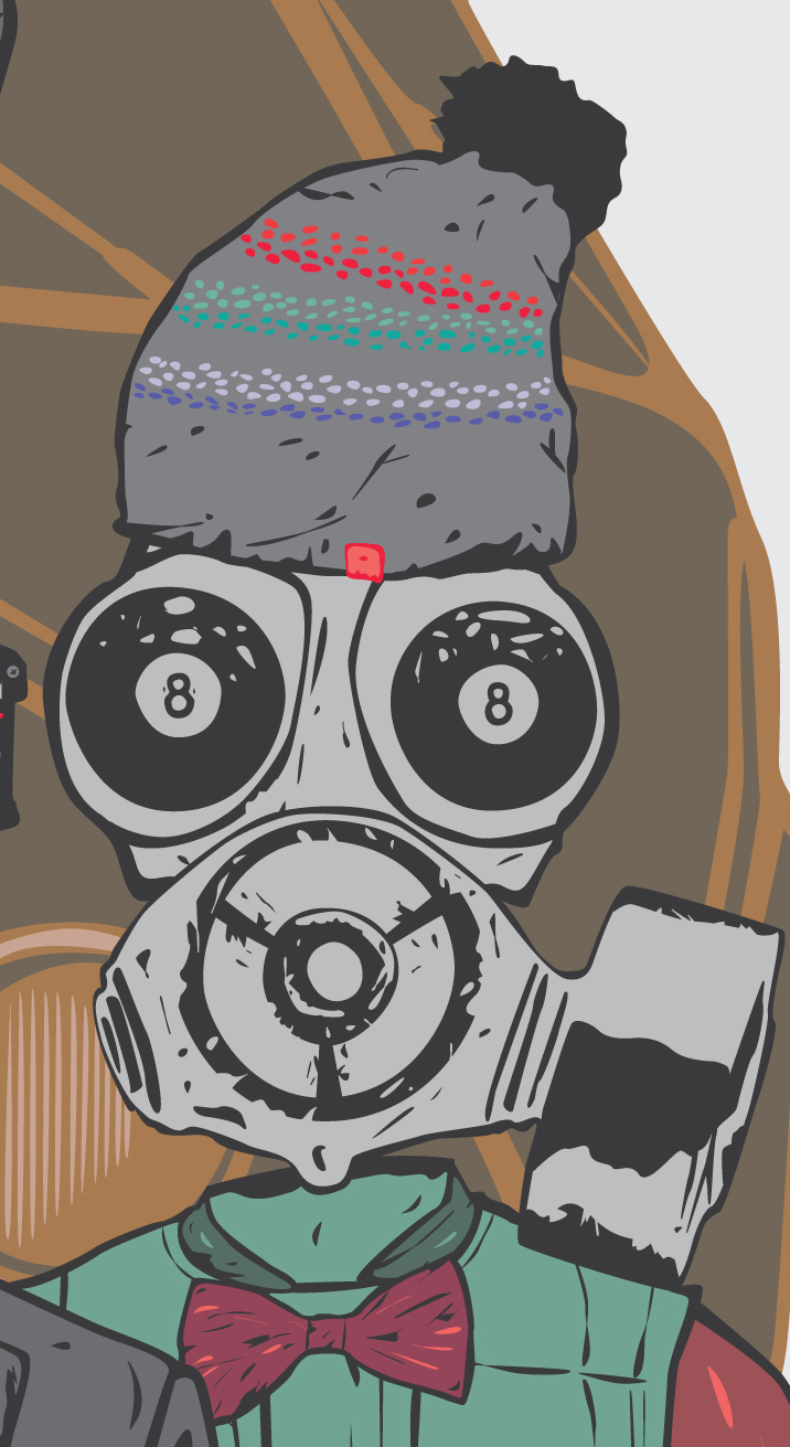 skull snowboard winter gas mask