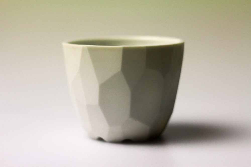 porcelain cup translucent polygon Yunomi lowpoly