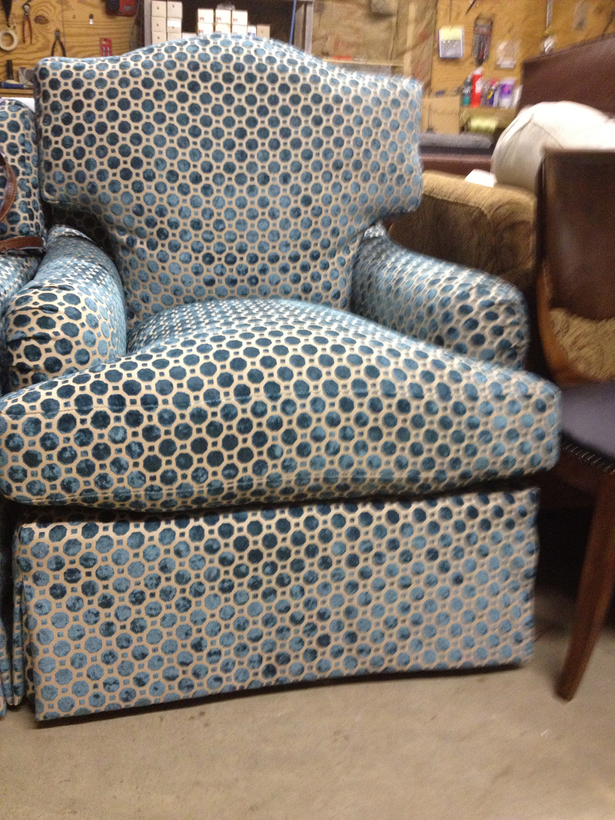 chair upholstered chairs parlor barrel wingback
