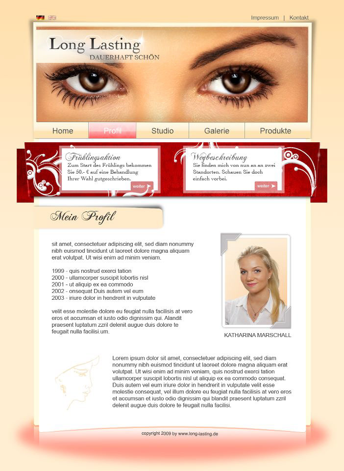 Webdesign PERMANENT MAKE-UP make-up patrick krisch Katharina Marschall