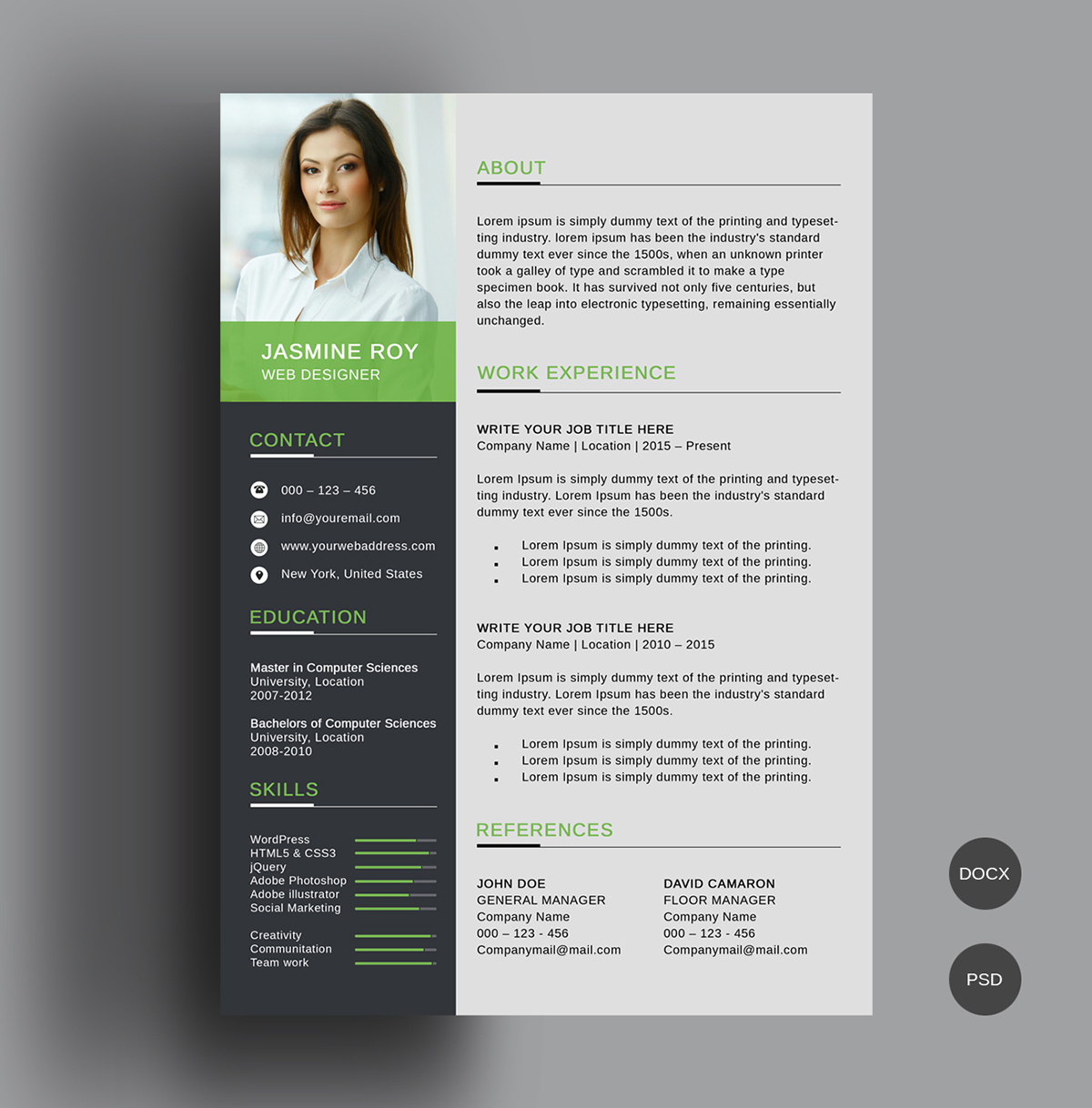 Free Clean Cv/Resume Template On Behance