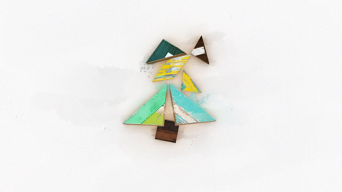 Christmas holidays textures tangram rhythm puzzle colours aftereffects photoshop handmade