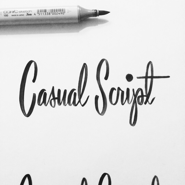 brushpen brush lettering Handlettering type font Script Retro vintage Marker sketch Copic brushlettering