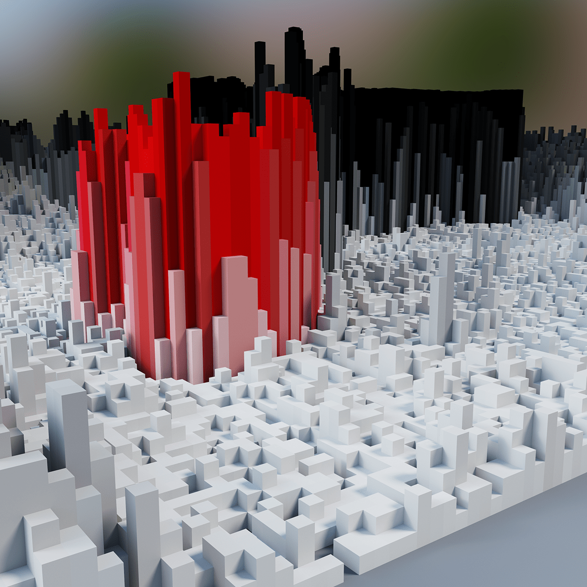 3D art arte blender conceptual Leonardo pixel voxel voxel art