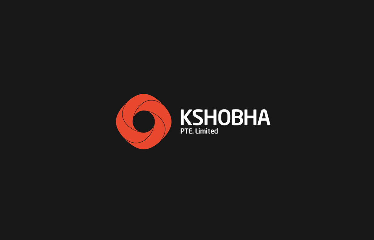 kshobha  singapore Technology logo Website design identity PT Sans orange crimson greys visiting card letterhead