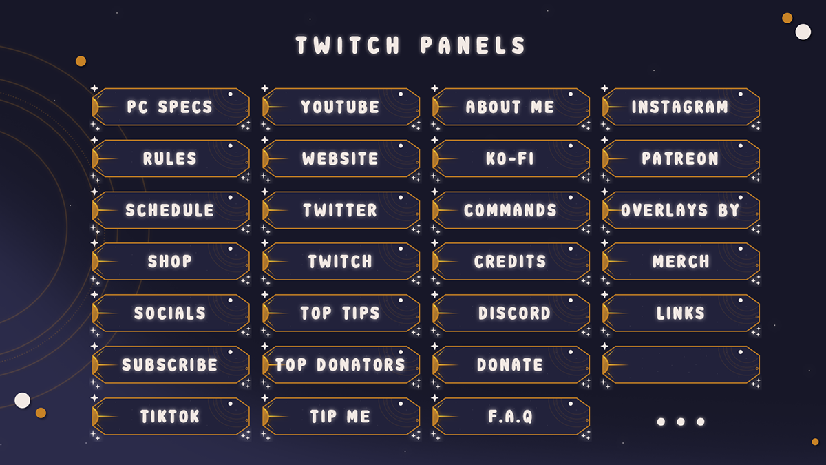 Twitch Panels, Twitch Buttons