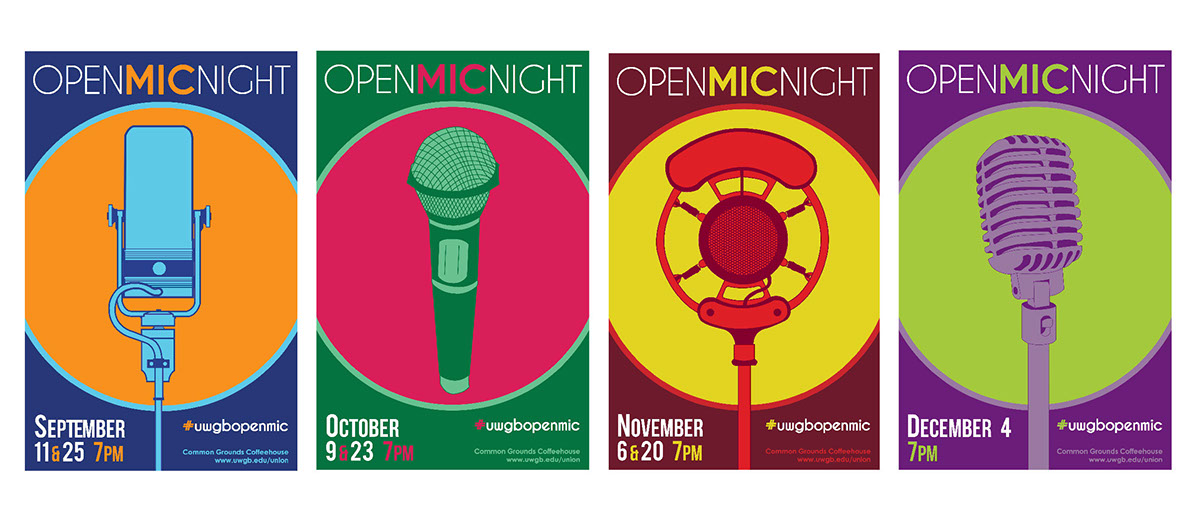 Open Mic Night promotions posters campaign