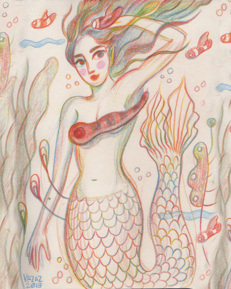 mermaid Character design  underwater oceans sea creatures