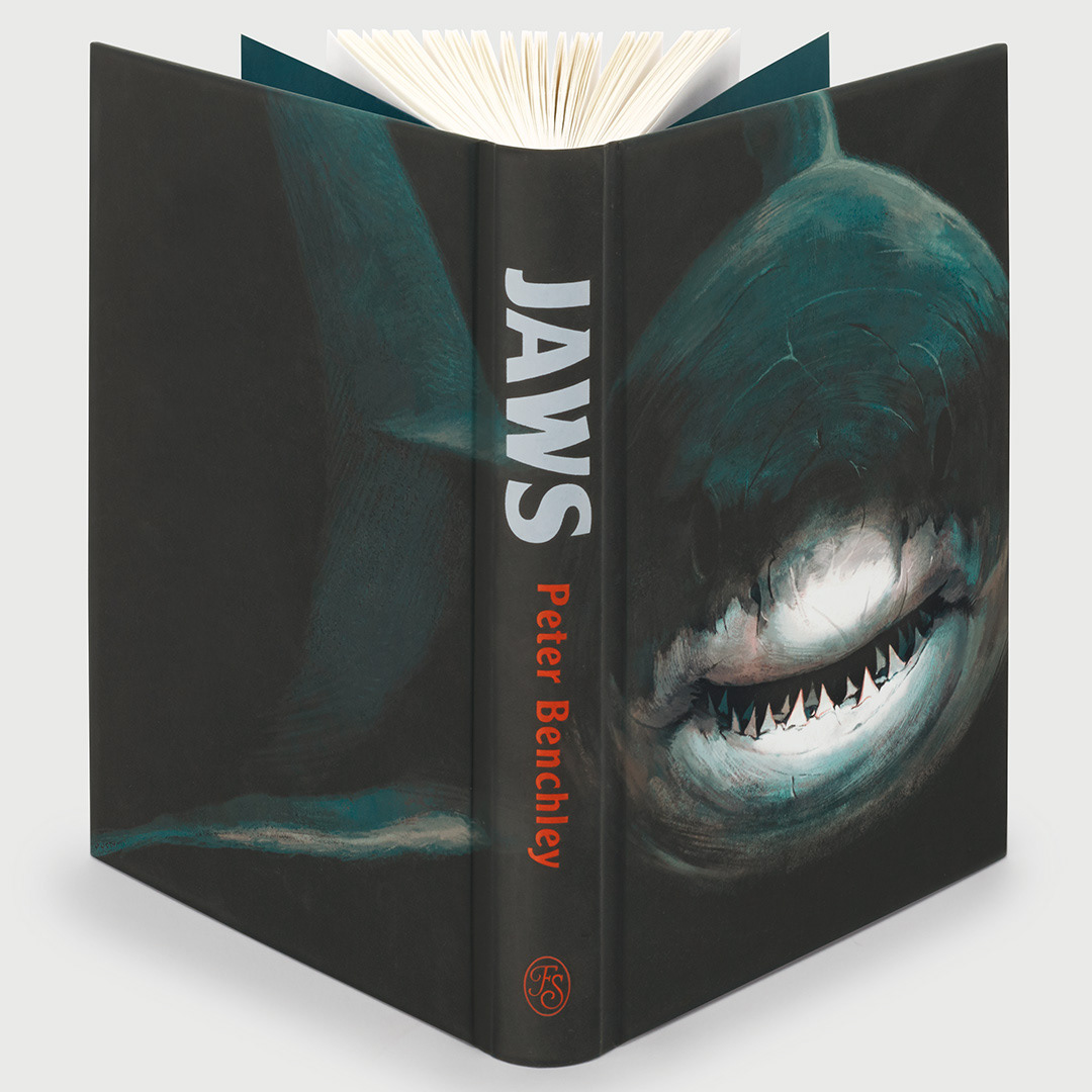 jaws book folio society book cover TRADITIONAL ART Scifi shark digital illustration