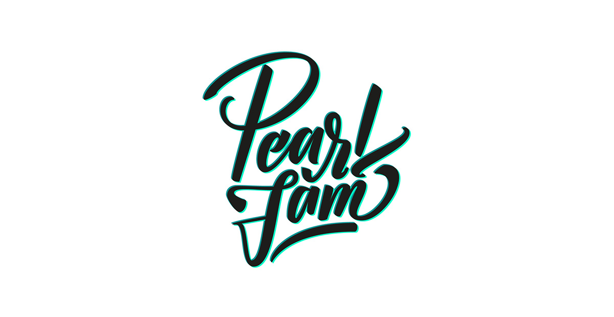pearl jam lettering caligrafia brush pen T Shirt vector