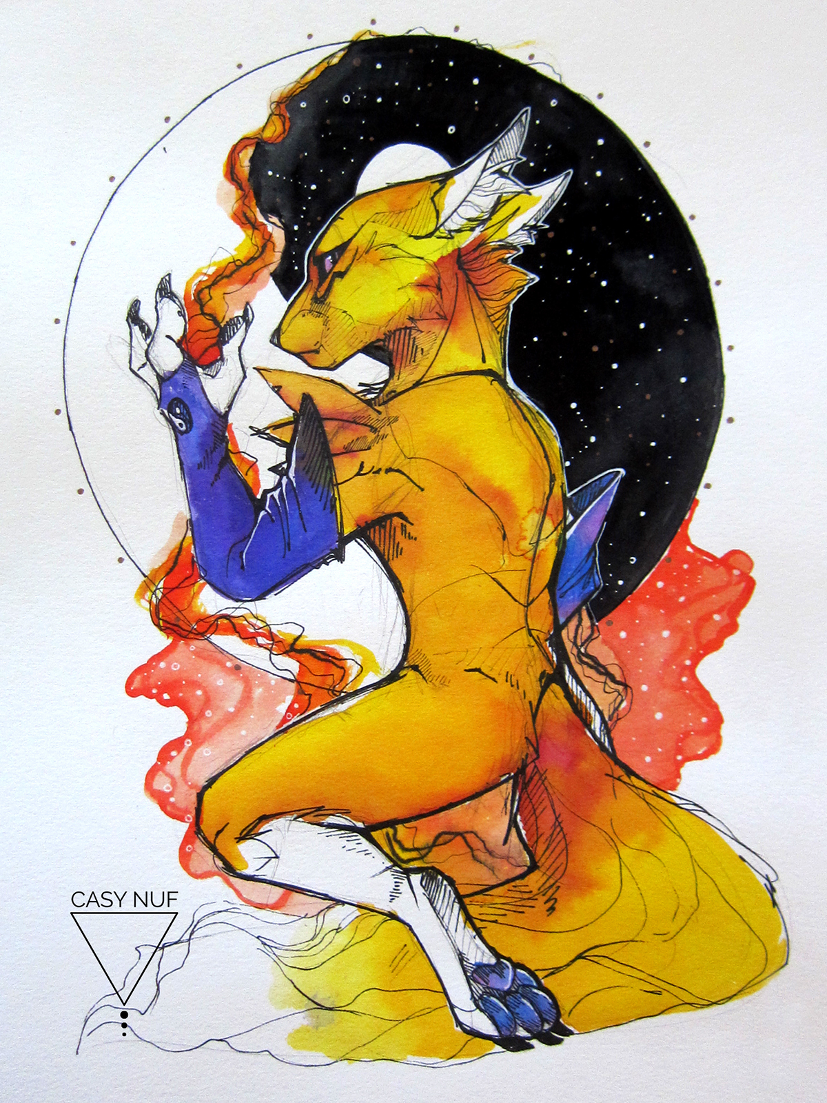 TRADITIONAL ART traditional aquarelle watercolor mixed media ink ILLUSTRATION  furry MLP