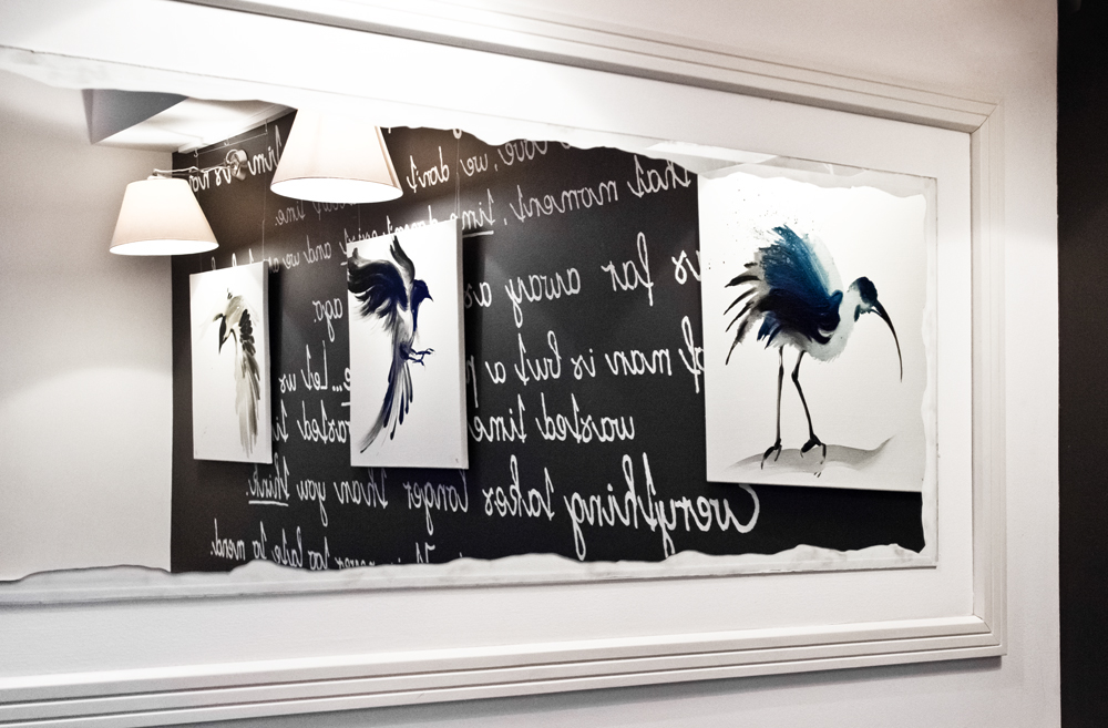 birds interiorproject Calligraphy   graphic contemporaryart blackwhite oiloncanvas axaart