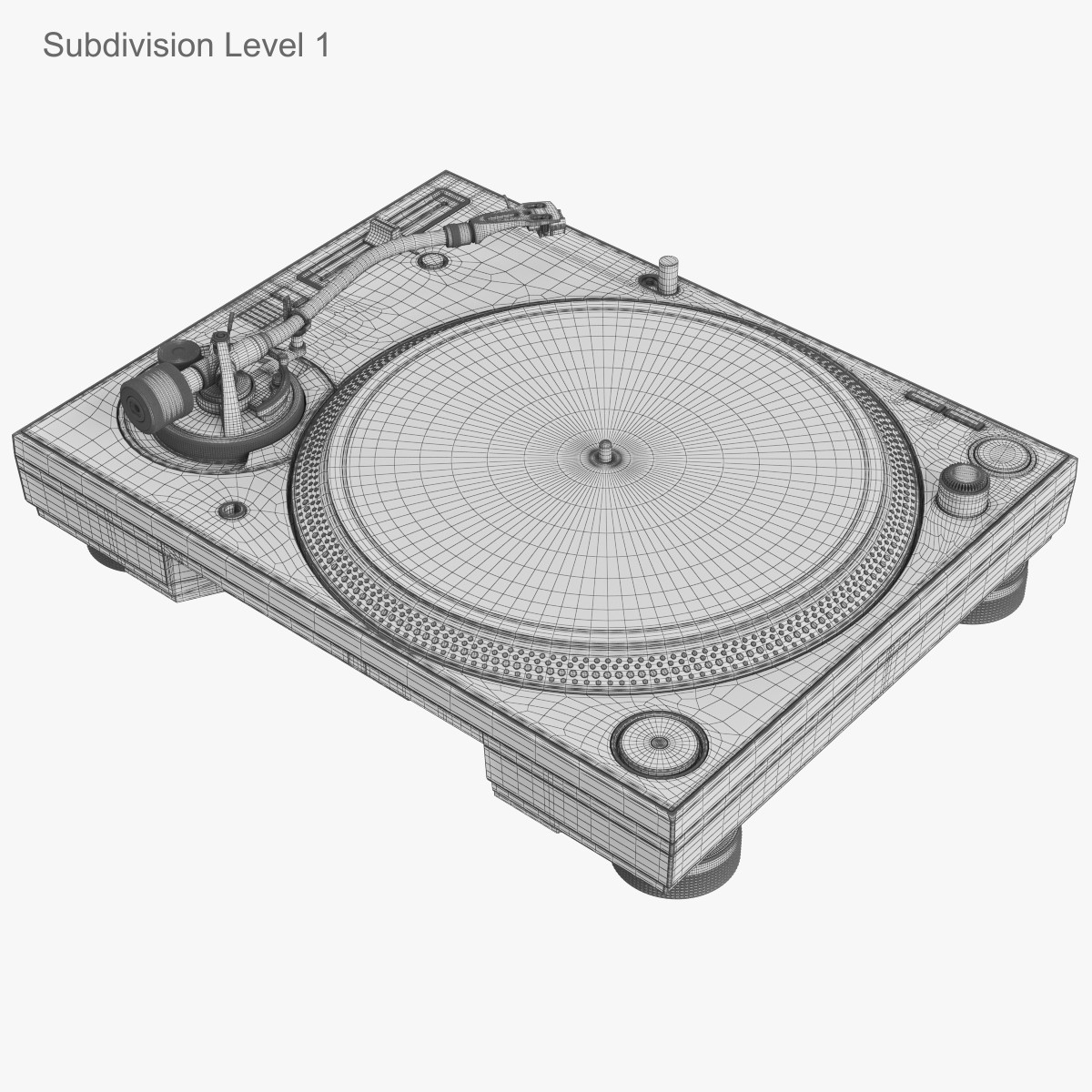 vinyl dj turntable Render Pioner player mixtable equipment 3D vray model realistic