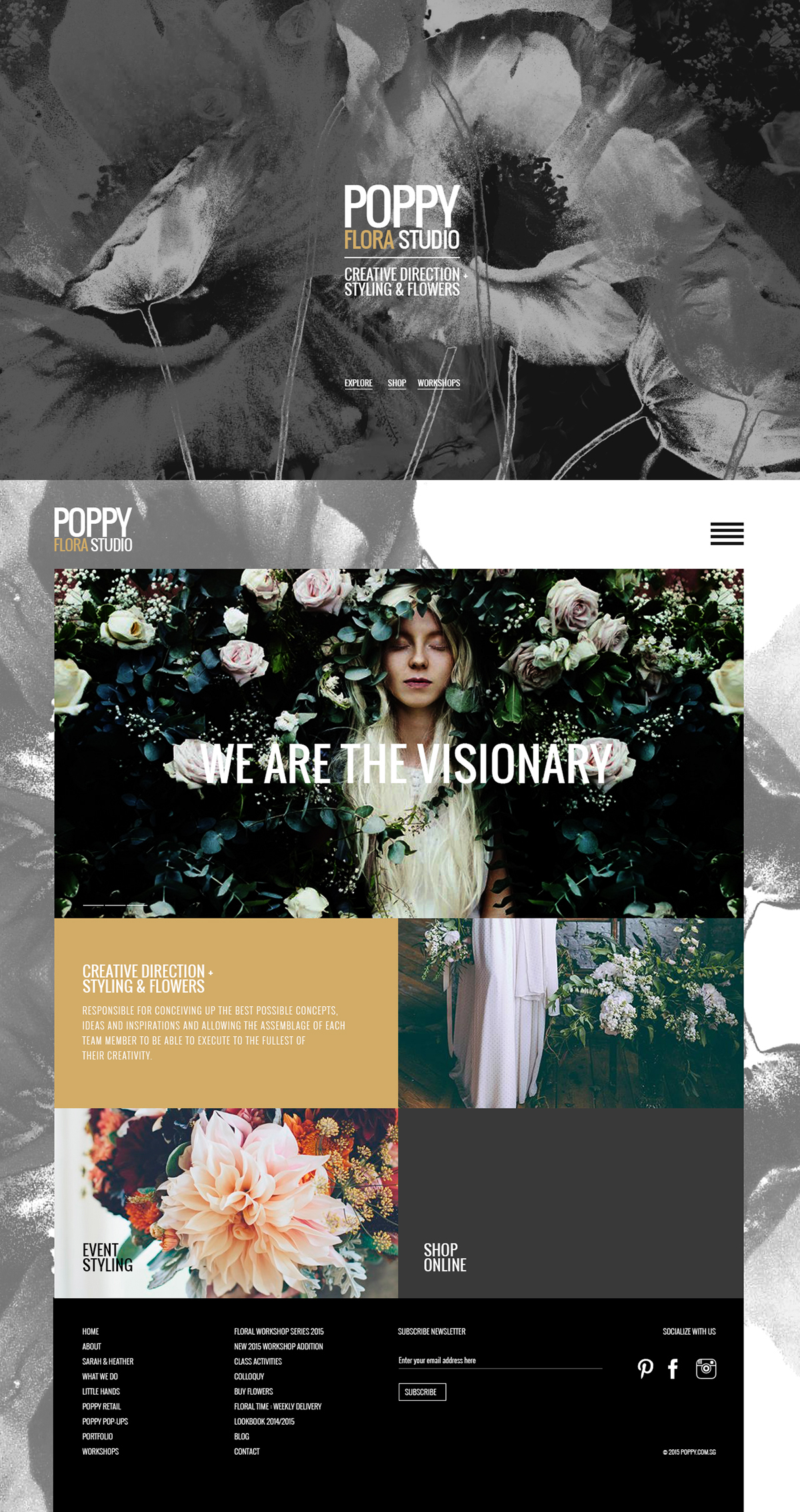 creative Ecommerce design brand minimal UI ux Web Layout flower floral landingpage concept logo Nature
