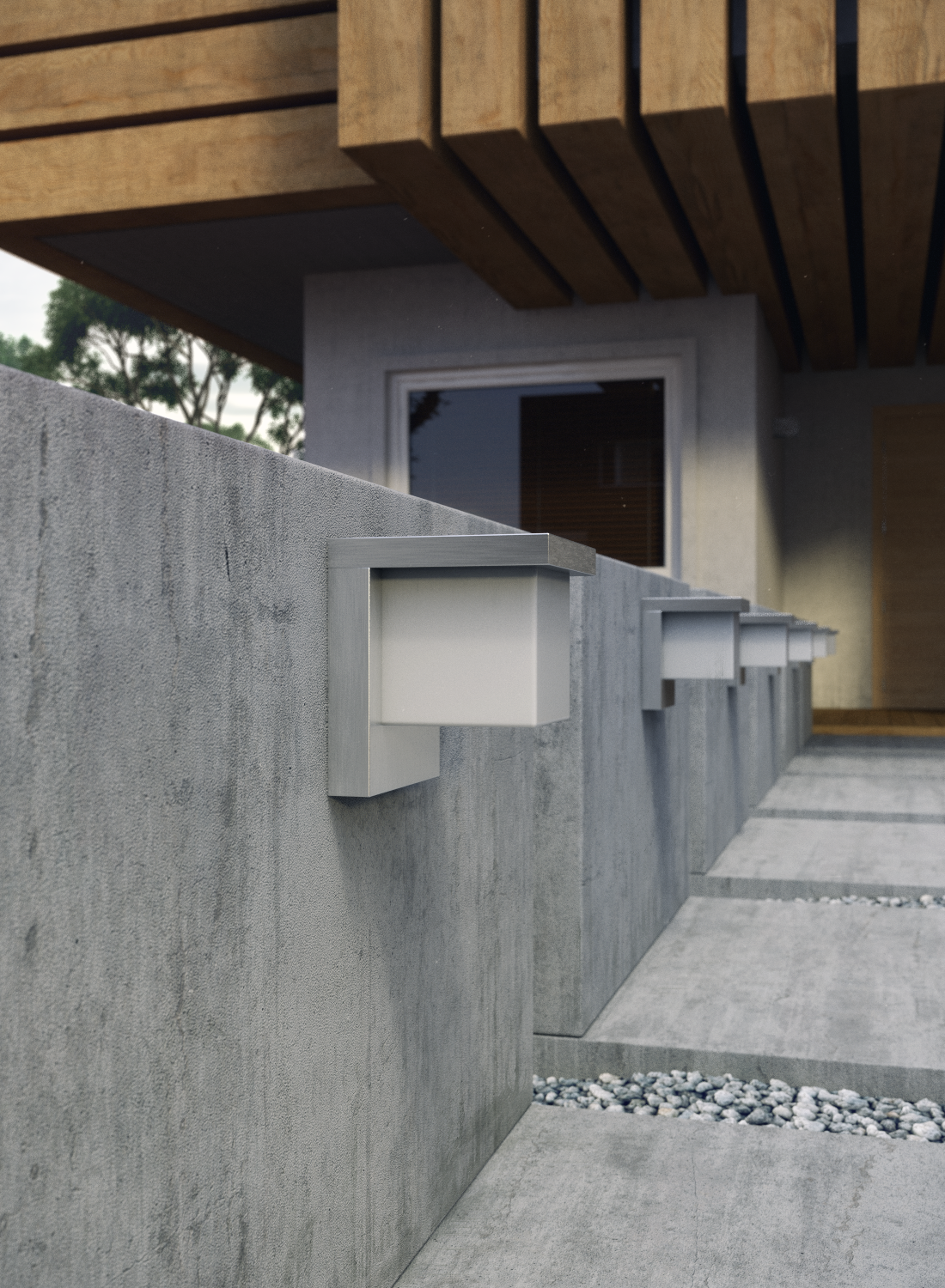 modern  minimalist  cross  dusk  3d  3d house  3D Architecture  exterior  3d exterior