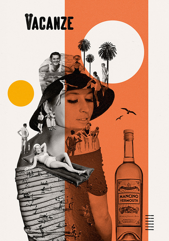 poster GigPoster collage print editorial magazine Retro wine India cover