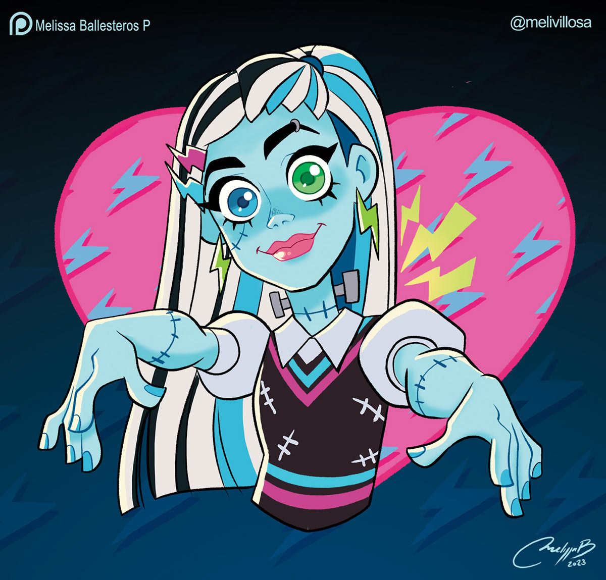 monster high dolls girls Character design  digital illustration cartoon Drawing  Digital Art 