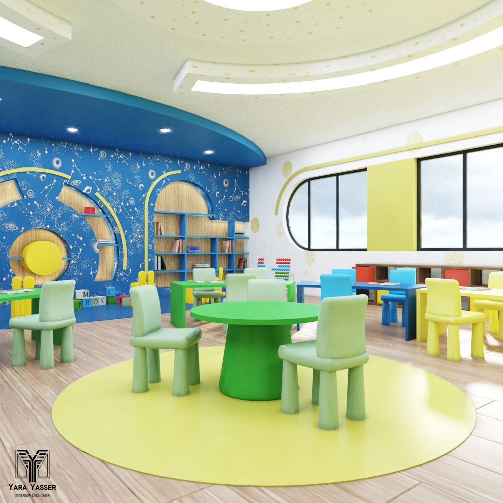 kindergarten design kindergarten children kids interior design  architecture Render 3ds max vray downsyndrome