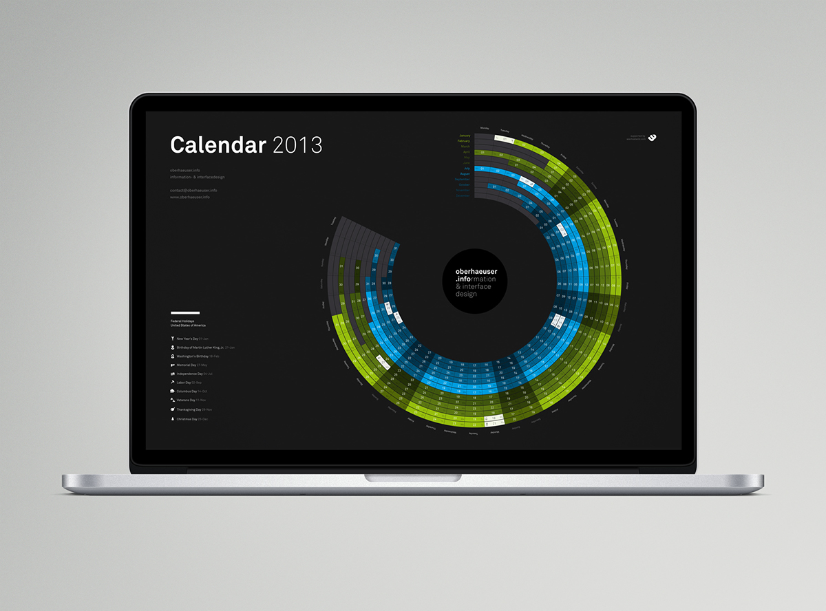 calendar infographic infographics information design minimal year month circle