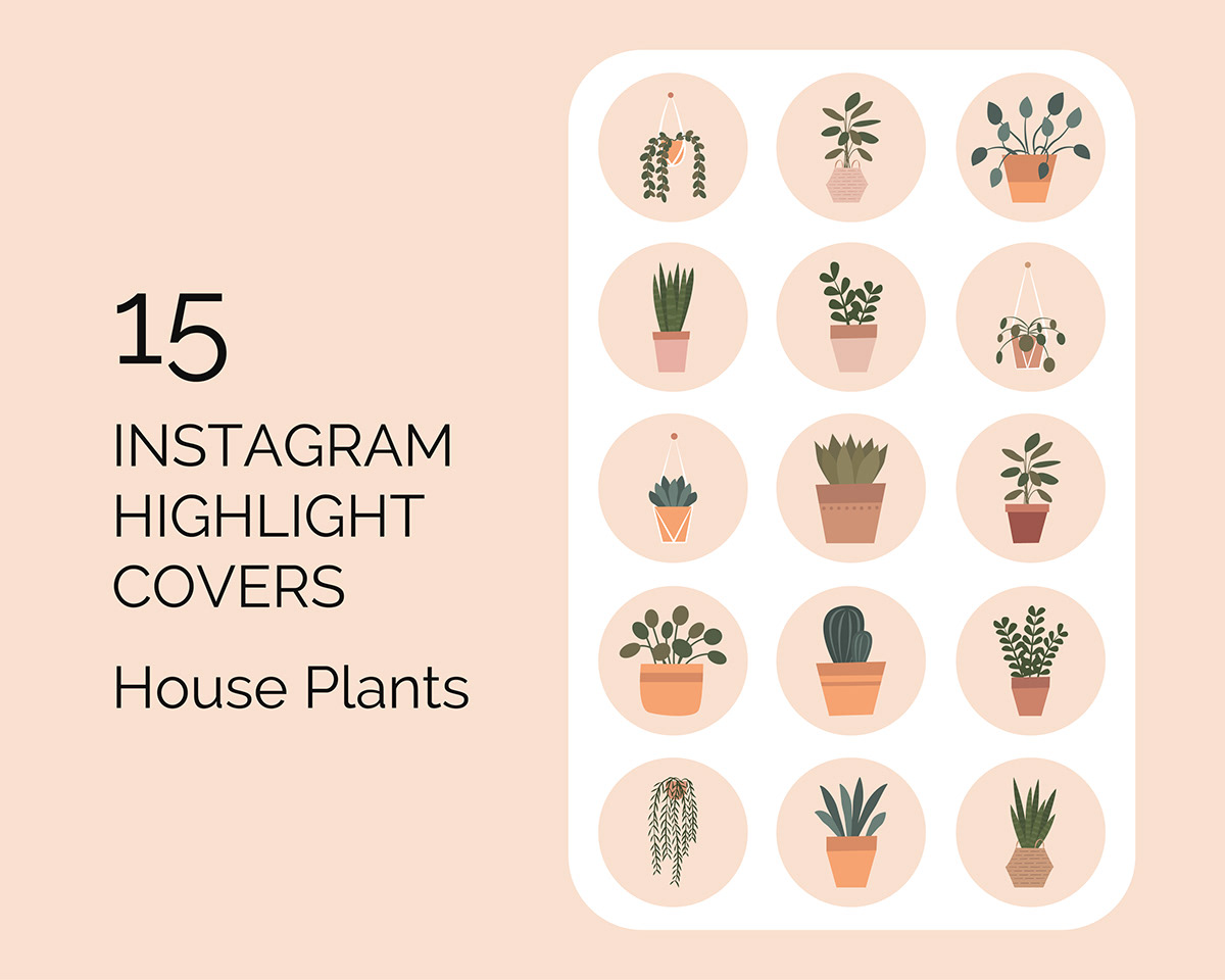 botanical Flowers Highlights Covers hoghlight House Plants insta story covers instagram highlights social media
