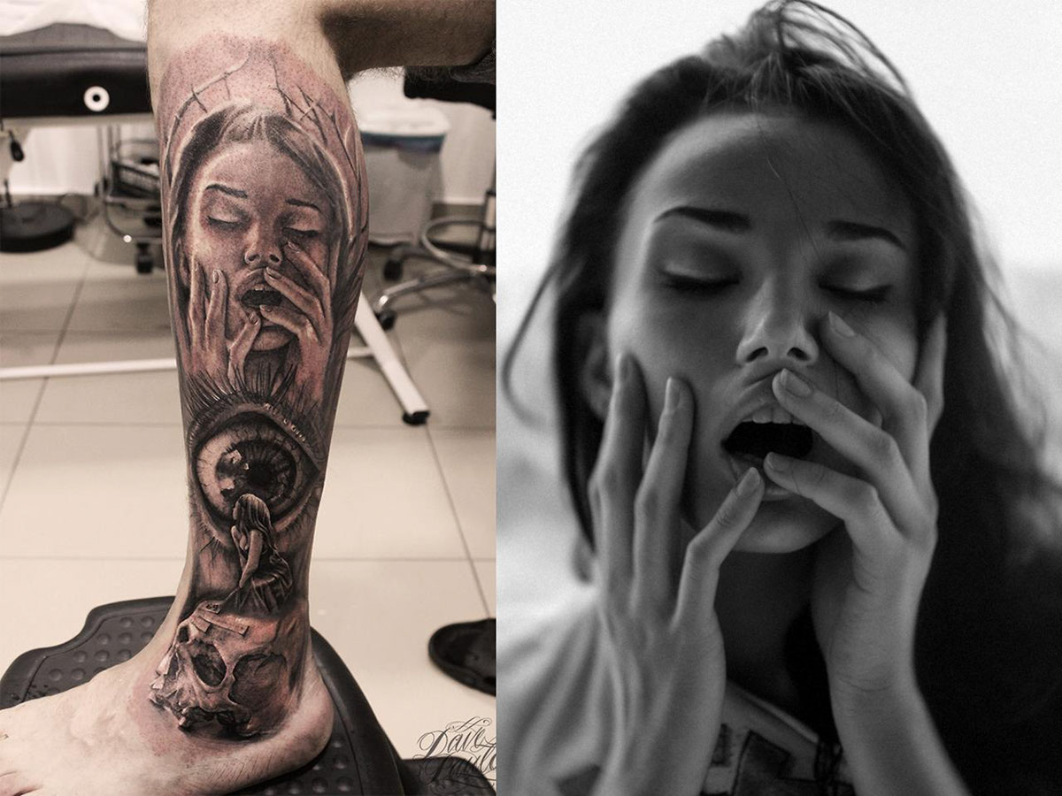 anton perebejnos photographer portrait girl sexy russian sketch tattoo photograph Tomsk Russia black and White